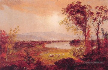 Un coude dans le paysage de la rivière Jasper Francis Cropsey Peinture à l'huile